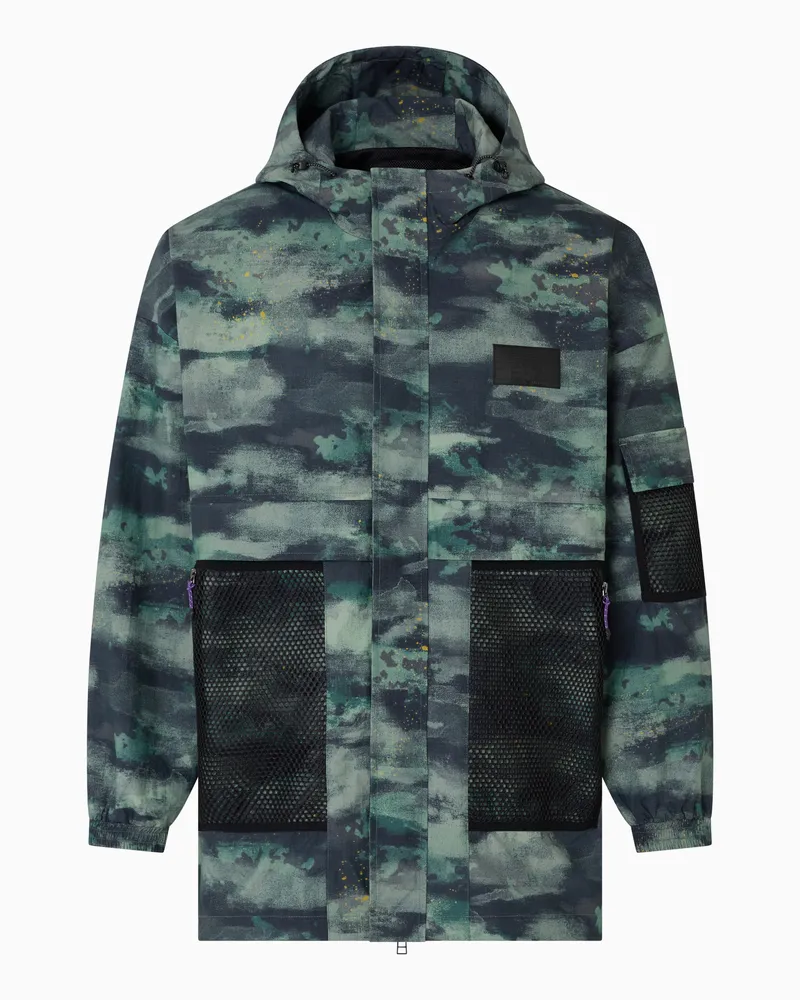 EA7 Dynamic Athlete Jacke aus Baumwolle und Nylon GrüN