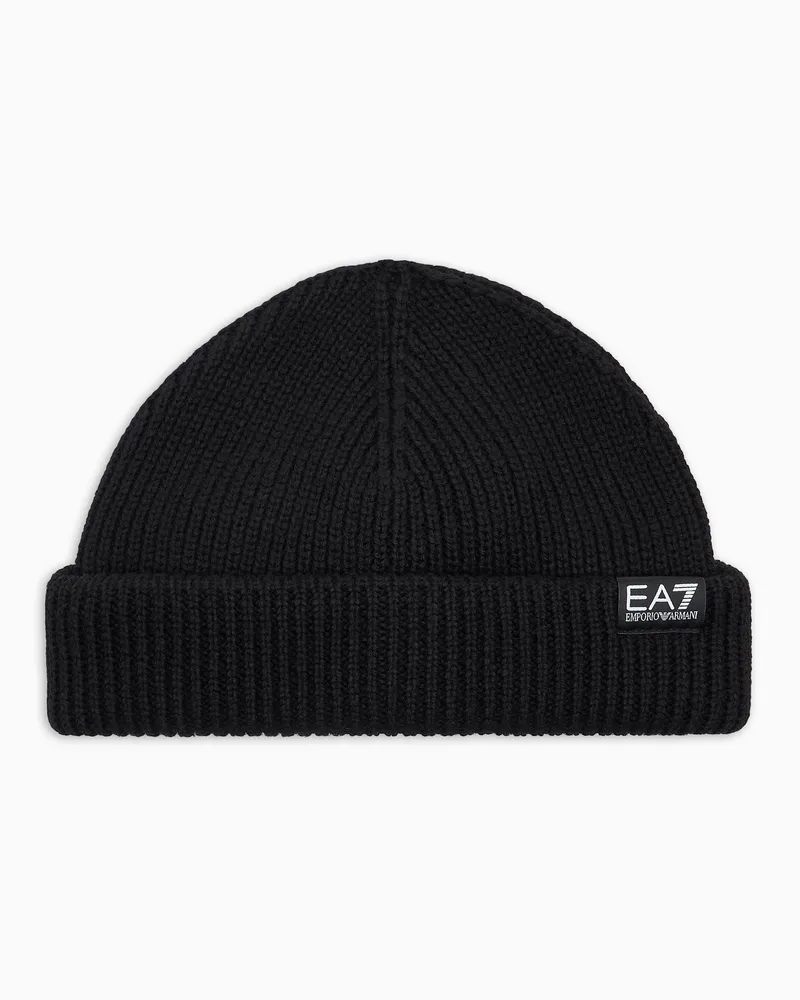 EA7 Fisherman-Mütze aus einer Wollmischung Schwarz