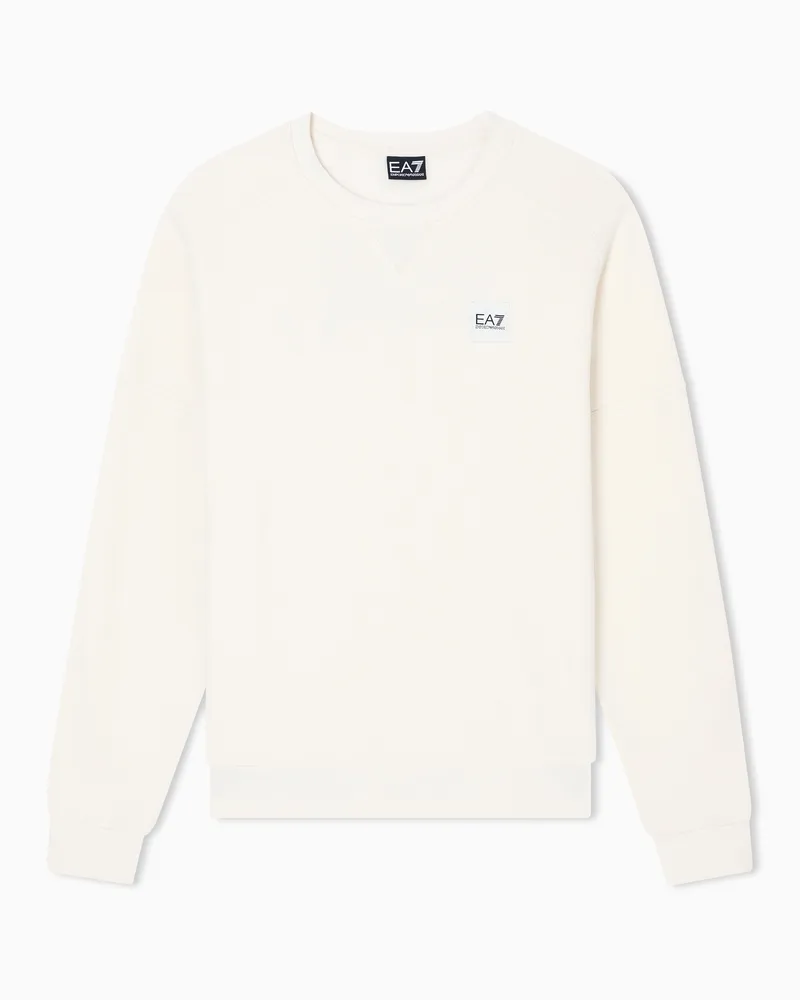 EA7 Visibility Sweatshirt mit Rundhalsausschnitt aus einer Baumwollmischung Beige