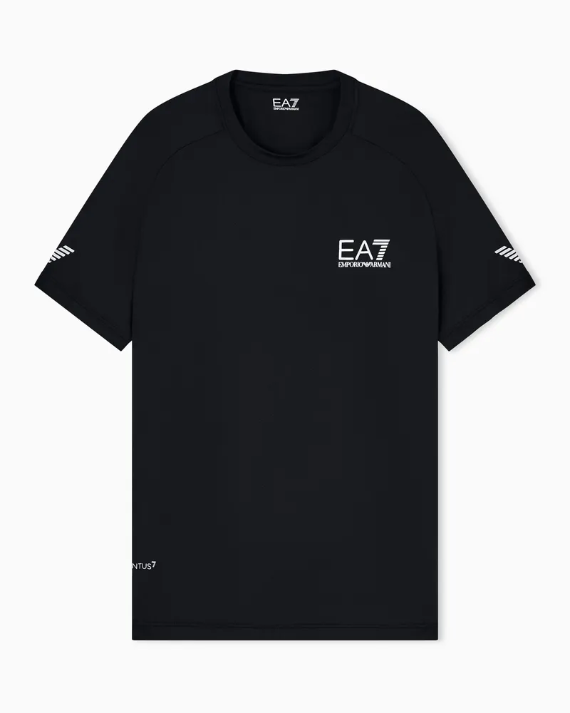 EA7 Tennis Pro T-Shirt aus VENTUS7-Funktionsgewebe Schwarz