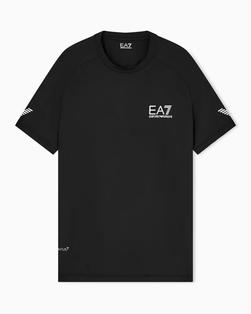 EA7 Tennis Pro T-Shirt aus VENTUS7-Funktionsgewebe Schwarz