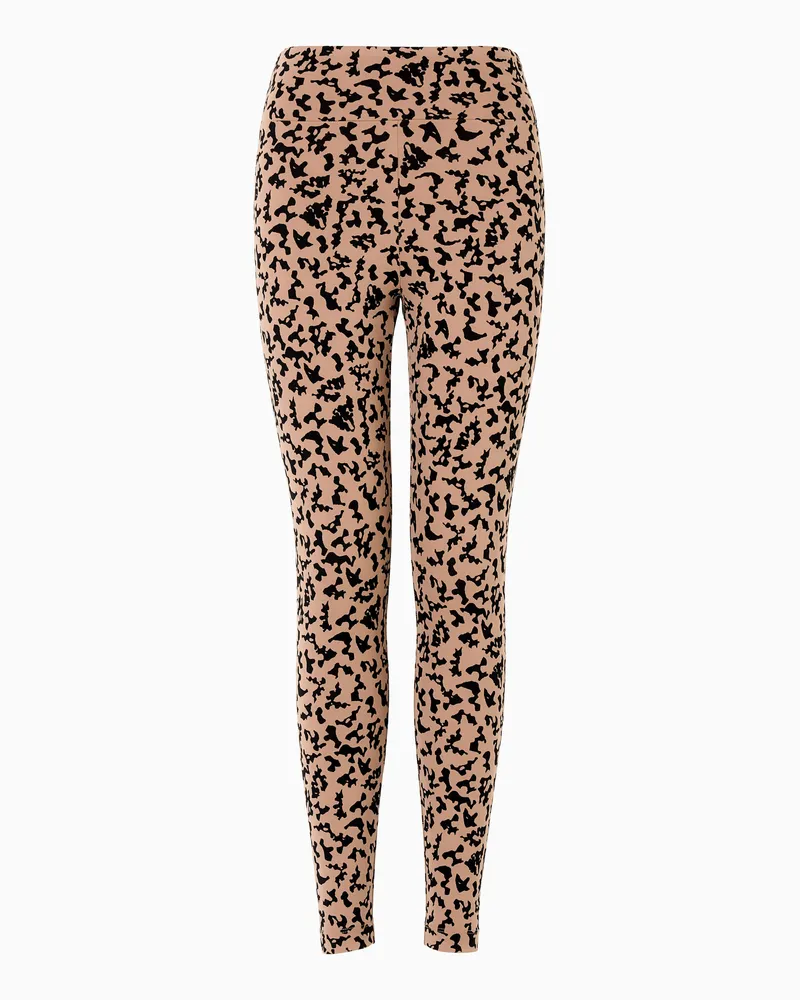 EA7 Sport Forever Leggings aus elastischem Funktionsgewebe Gemustert