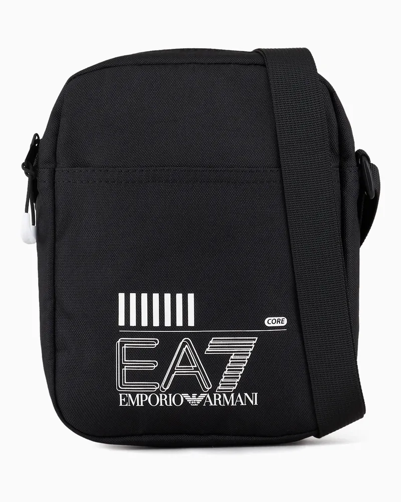EA7 Train Core Umhängetasche im Miniformat aus recyceltem ASV-Gewebe Schwarz