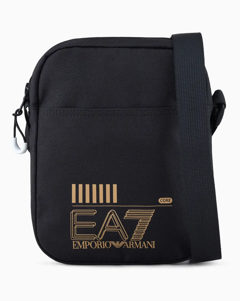 EA7 Train Core Umhängetasche im Miniformat aus recyceltem ASV-Gewebe Schwarz