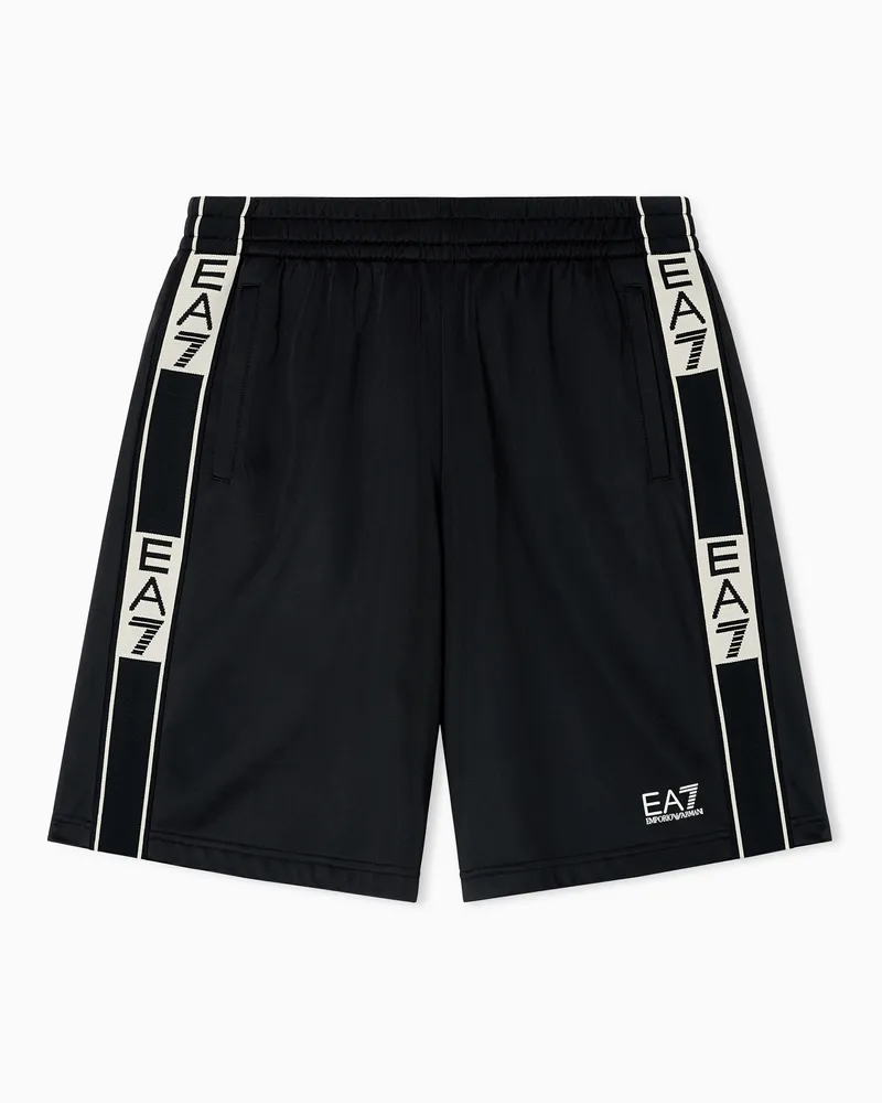 EA7 Graphic Series Bermudashorts aus Funktionsgewebe Schwarz