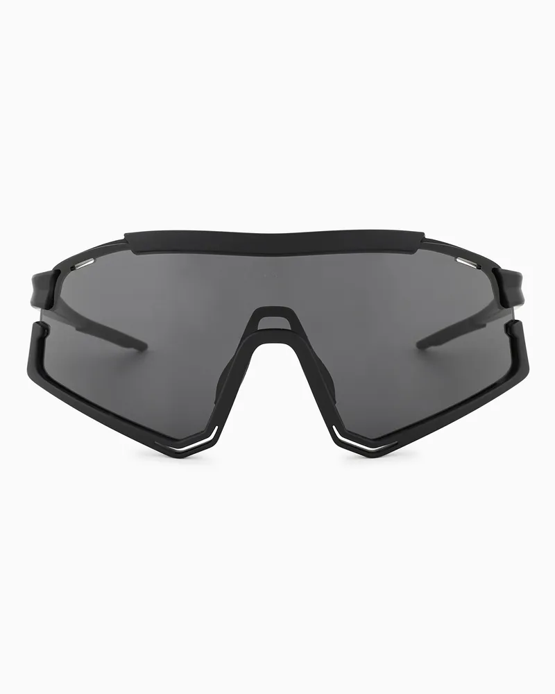 EA7 Sportliche Sonnenbrille mit unregelmäßig geformter Fassung Schwarz