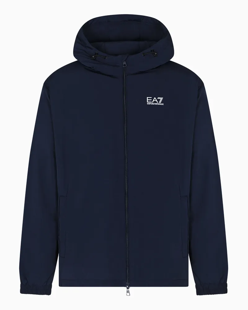EA7 Core Identity Sweatshirt aus Nylon mit Kapuze Marineblau