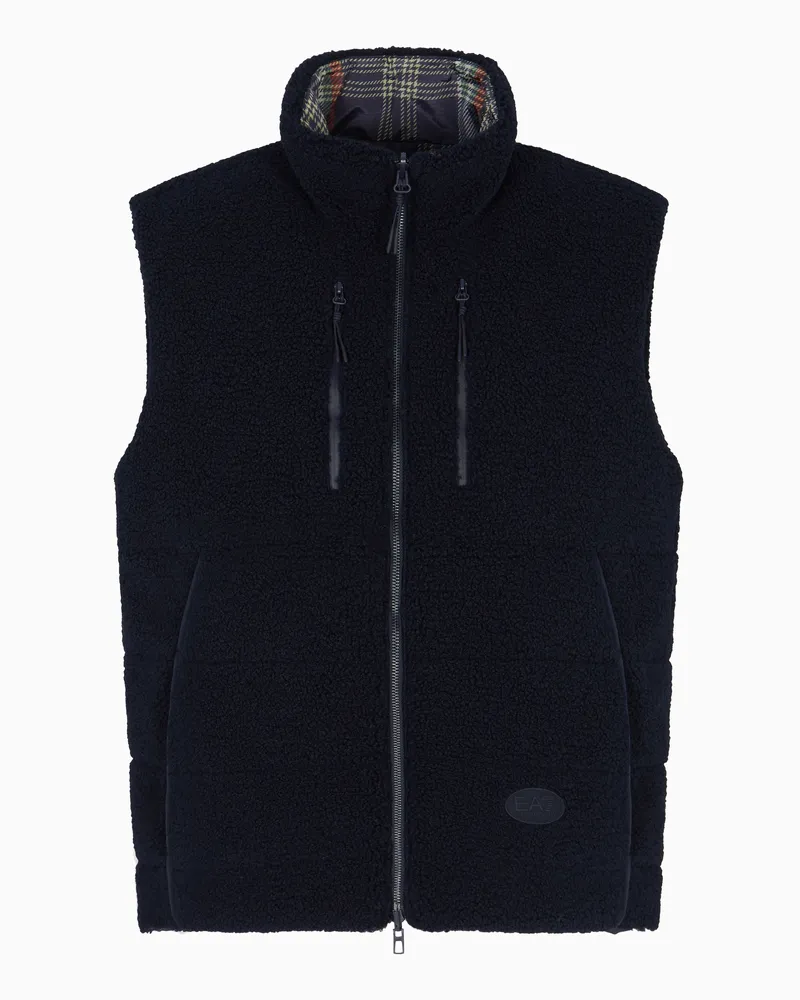 EA7 Golf Club Wendeweste aus Nylon und Stoff mit Teddy-Effekt Blau