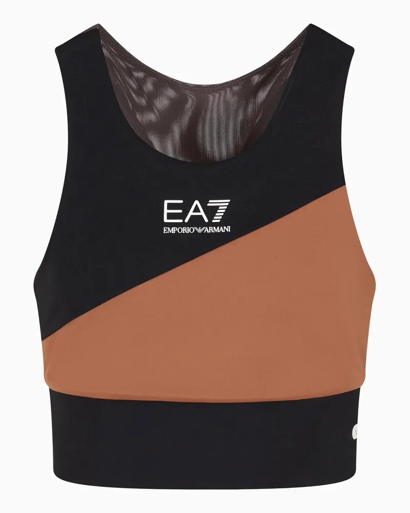 EA7 Dynamic Athlete Sport-BH aus VENTUS7-Funktionsgewebe Braun