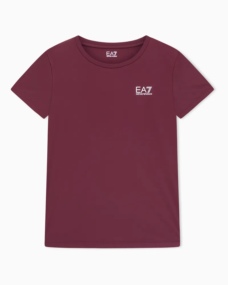 EA7 Dynamic Athlete T-Shirt aus VIGOR7-Funktionsgewebe Burgunderrot