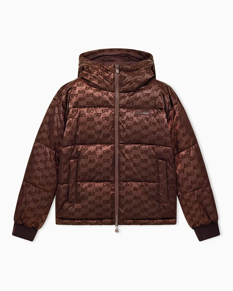 EA7 Bomberjacke stark gepolstert mit Monogramm Braun