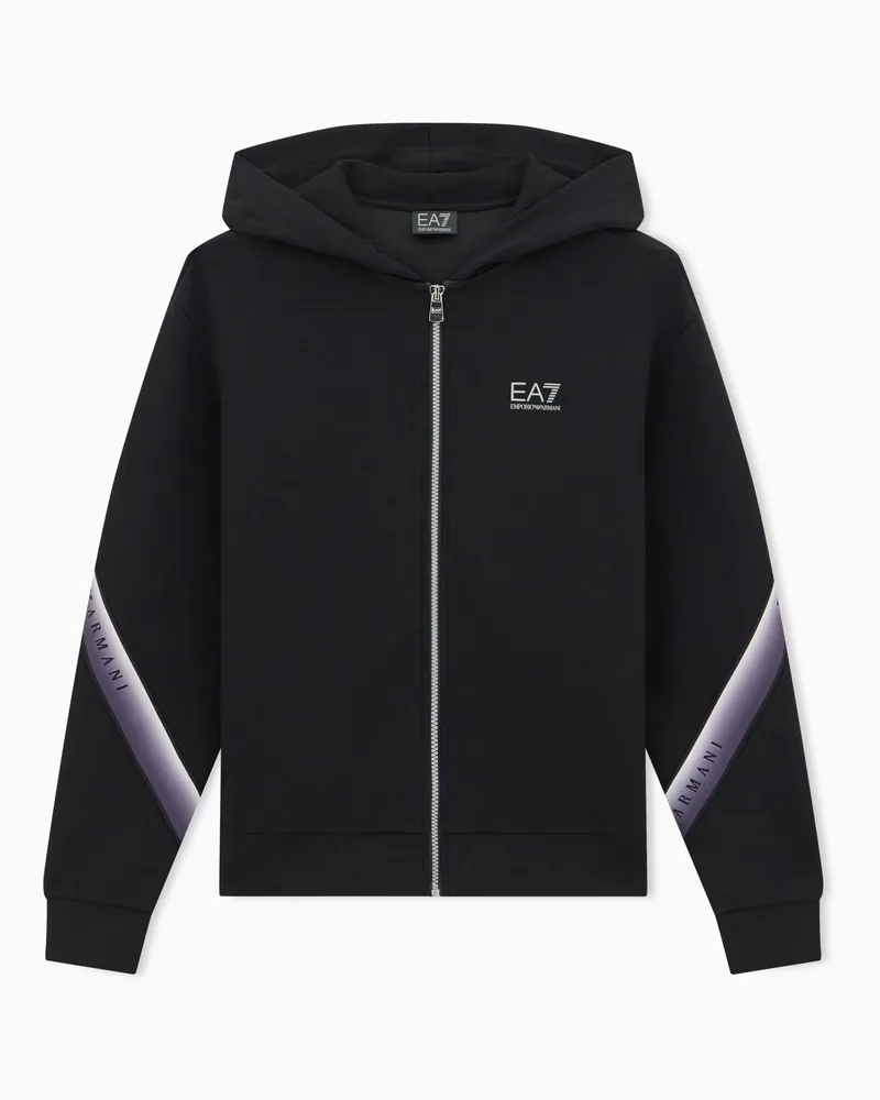EA7 Sweatjacke Natural Ventus 7 mit Kapuze und Reißverschluss Schwarz