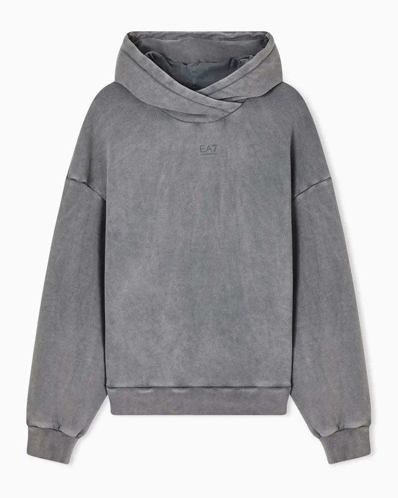 EA7 Fullness Sweatshirt mit Kapuze aus Vigor7-Baumwolle Grau