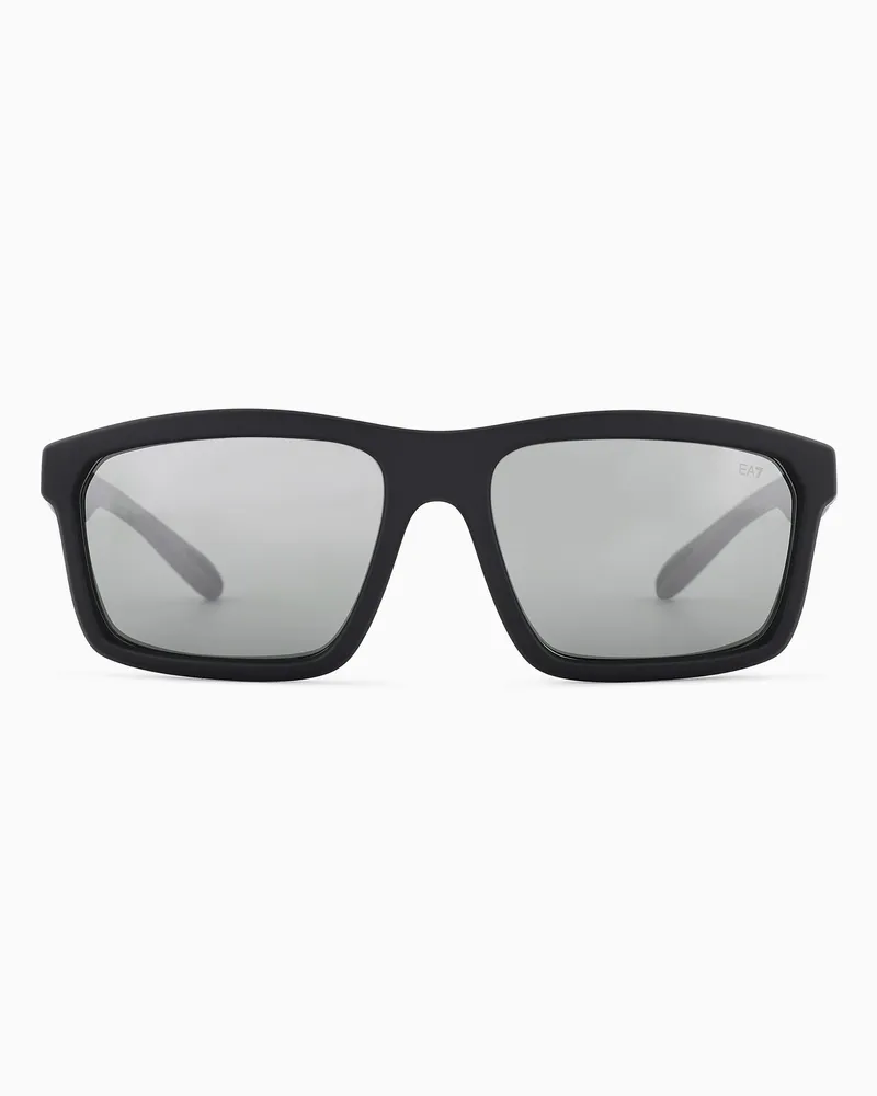 EA7 Sonnenbrille in rechteckiger Form Schwarz