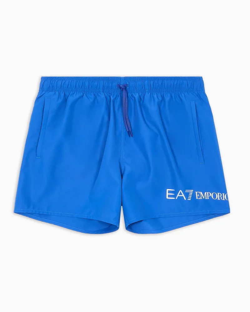 EA7 Badeboxershorts mit Logo Blau