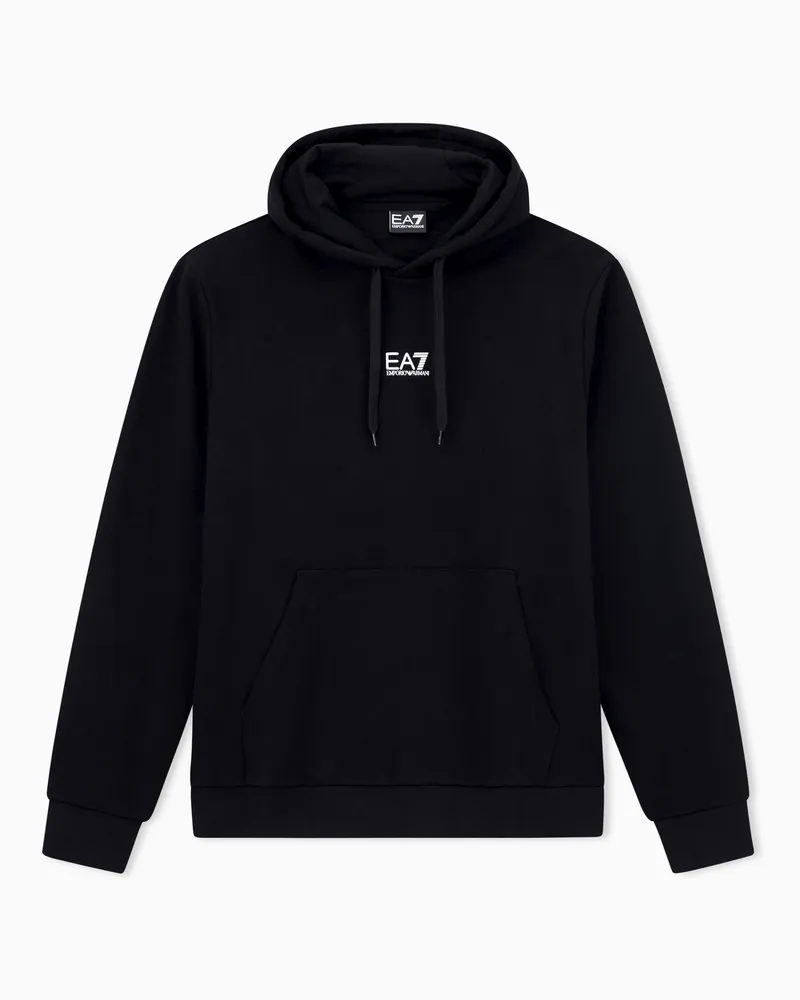EA7 Core Identity Sweatshirt mit Kapuze aus einer Baumwollmischung Schwarz