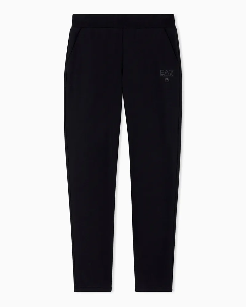 EA7 Logo Series Hose aus einer Baumwoll-Mischung Schwarz