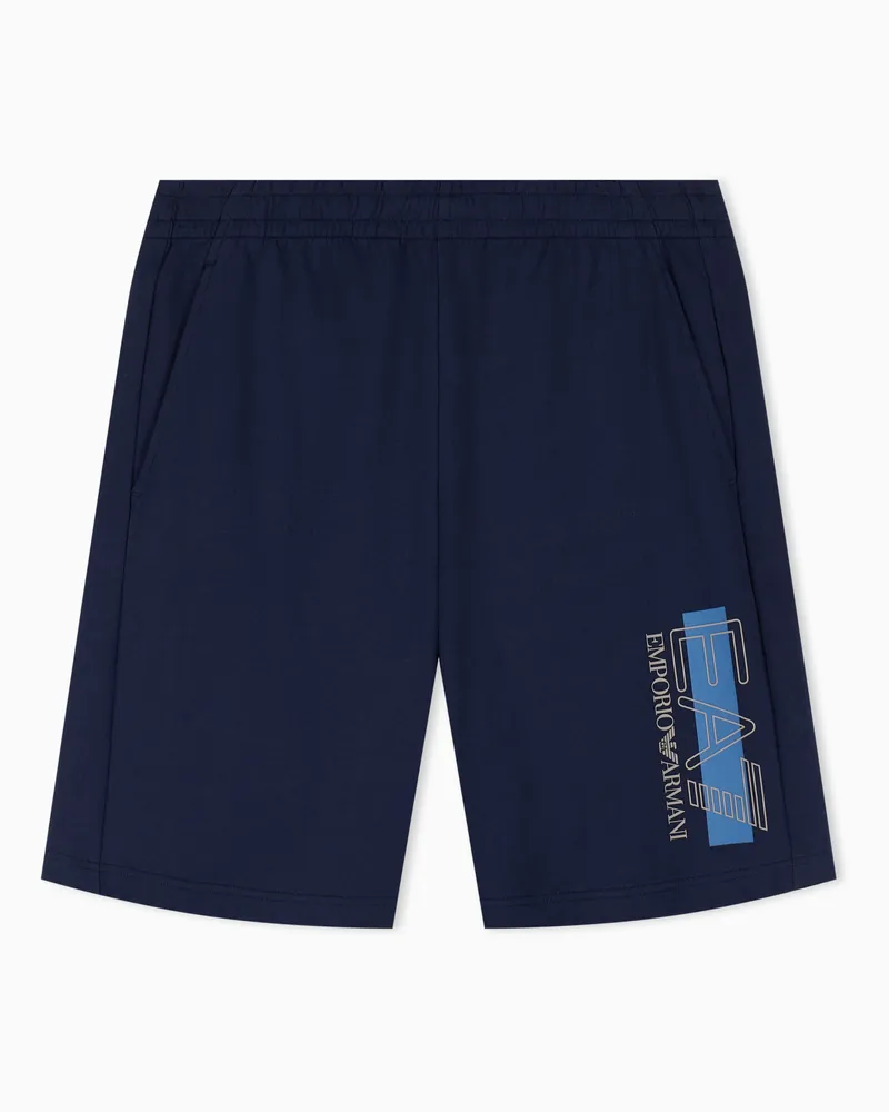 EA7 Shorts Visibility schmal geschnitten aus Baumwolljersey Marineblau