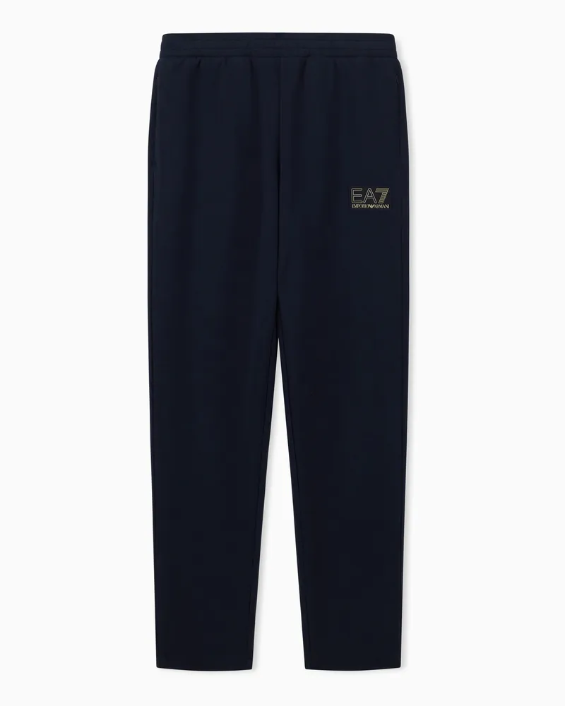 EA7 Jogginghose Premium Label aus Jersey mit elastischem Bund Marineblau