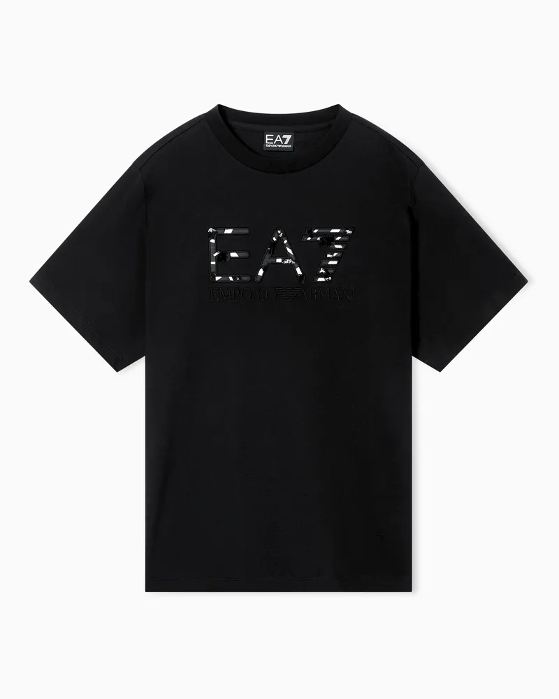 EA7 Regular Fit T-Shirts Schwarz