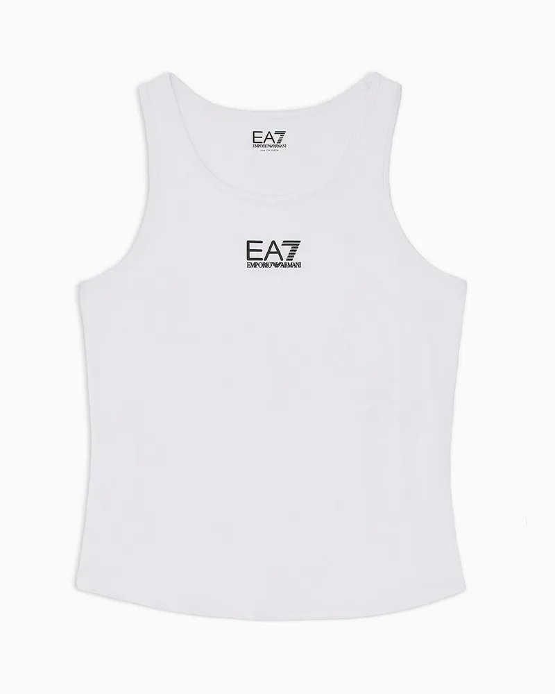 EA7 Tennis Pro Girl Top aus VENTUS7-Funktionsgewebe Weiß