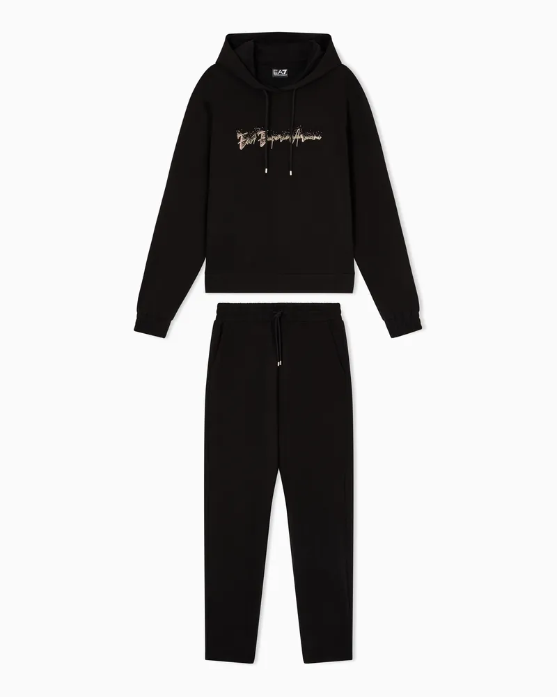 EA7 ASV Trainingsanzug aus Baumwollgemisch mit Stretchanteil Schwarz