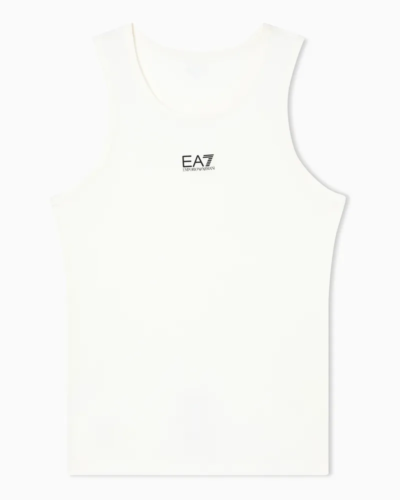 EA7 Tanktop Core Identity aus Baumwoll-Jersey Weiß