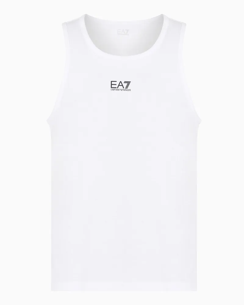 EA7 Core Identity Tanktop aus Baumwolljersey Weiß