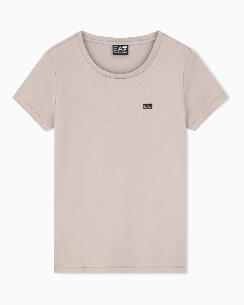 EA7 T-Shirt Core Lady aus Baumwolljersey in schmaler Passform Grau