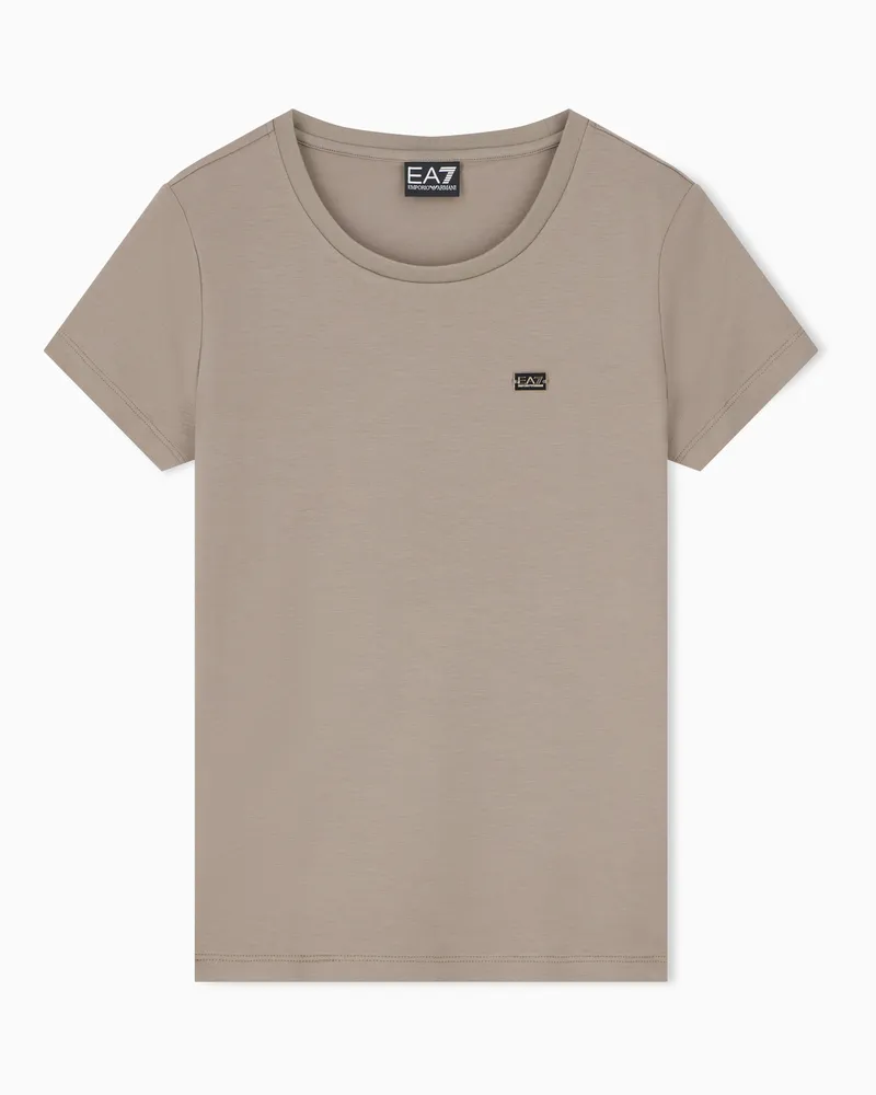 EA7 T-Shirt Core Lady aus Baumwolljersey in schmaler Passform Grau
