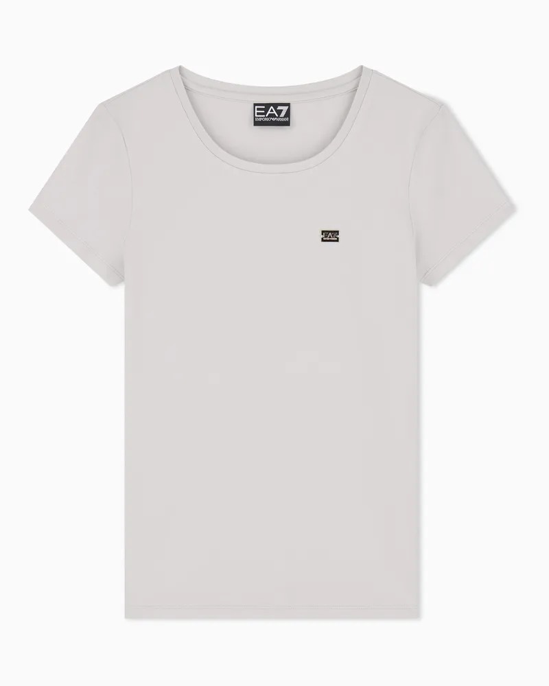 EA7 T-Shirt Core Lady aus Baumwolljersey in schmaler Passform Grau