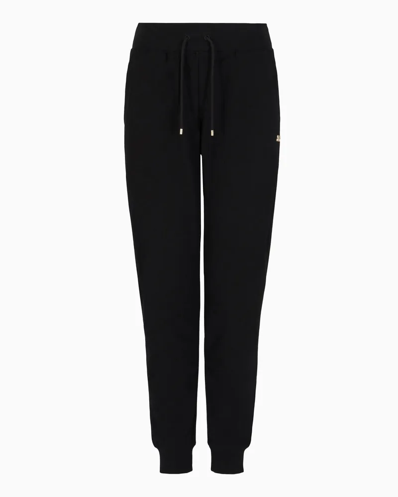 EA7 Core Lady Jogginghose aus Baumwollstretch Schwarz