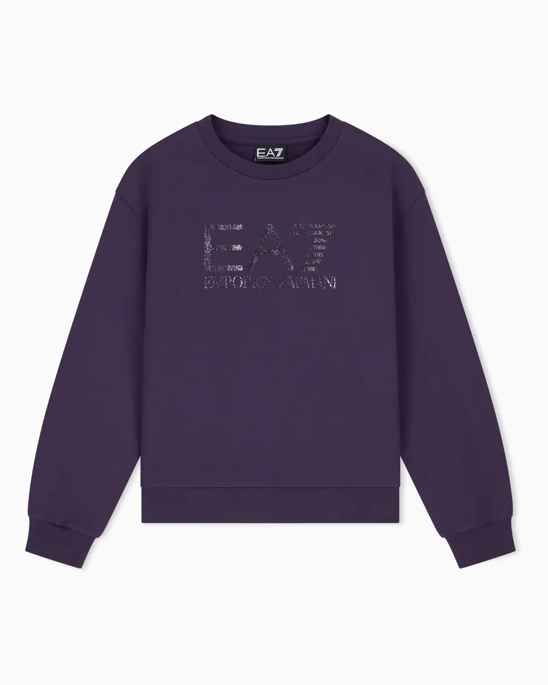 EA7 Sweatshirt Visibility Girl Regularer Schnitt Baumwolljersey Violett