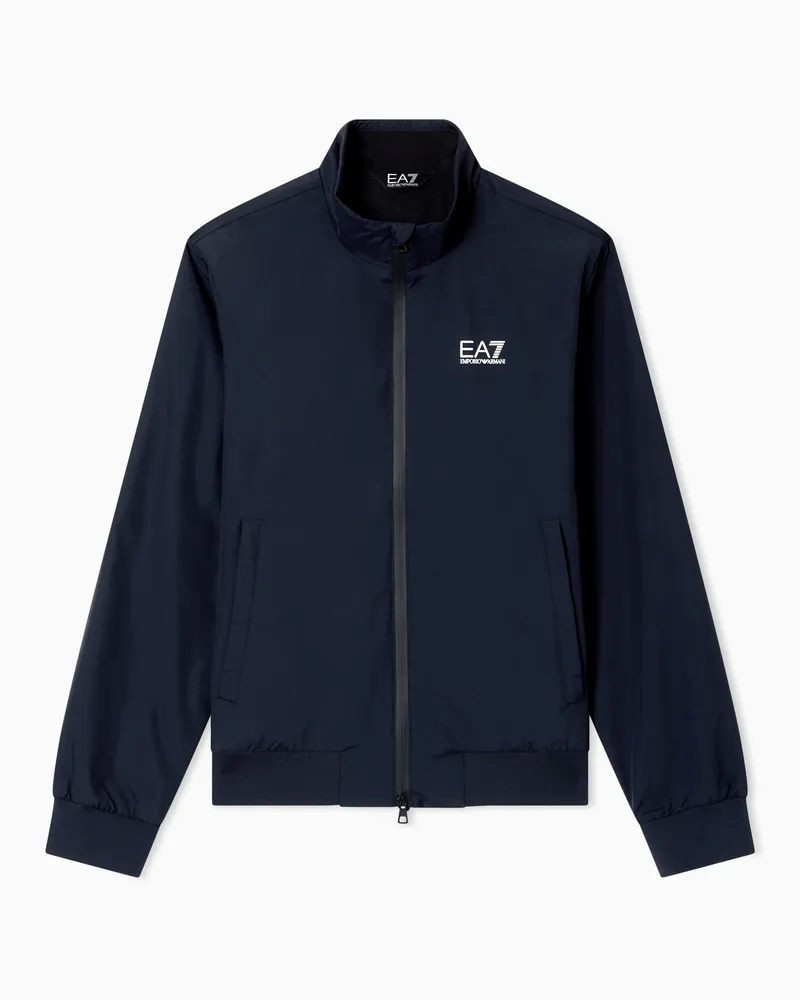 EA7 Core Identity-Sweatshirt mit Reißverschluss aus recyceltem Nylon Marineblau