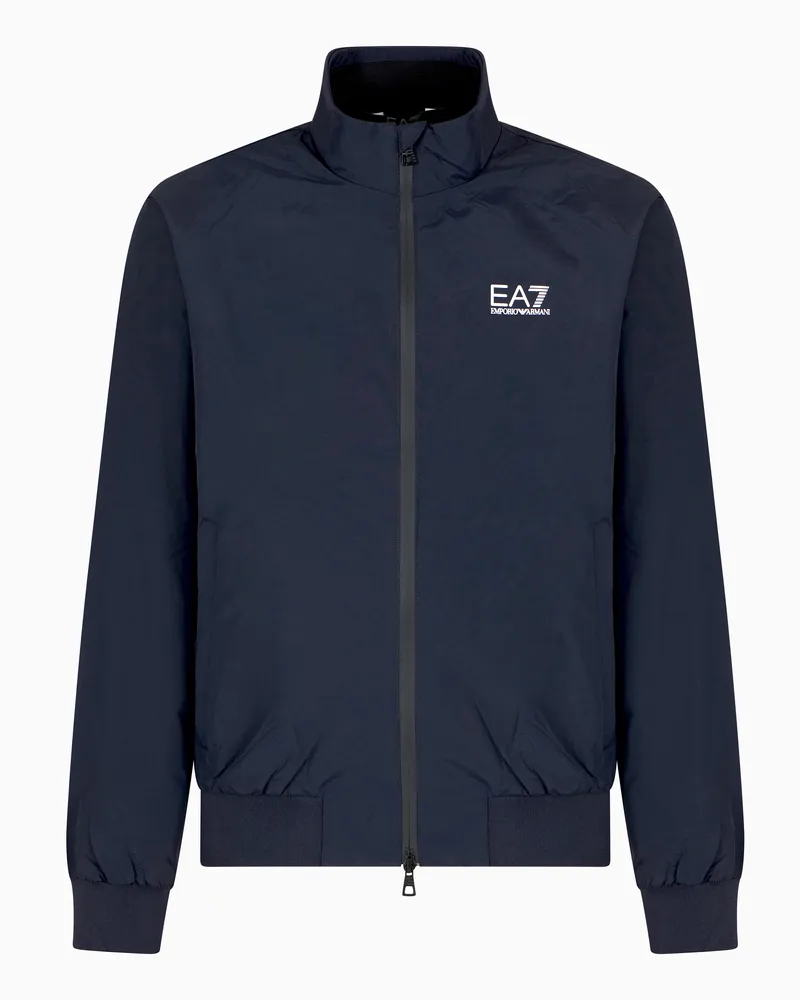 EA7 Core Identity-Sweatshirt mit Reißverschluss aus recyceltem Nylon Marineblau