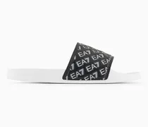 Pantoletten mit allover-logo aus Elastan Gros Gummi