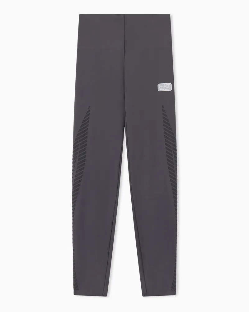 EA7 Leggings Vigor 7 Lab mit hohem Bund und Seitenstreifen Braun