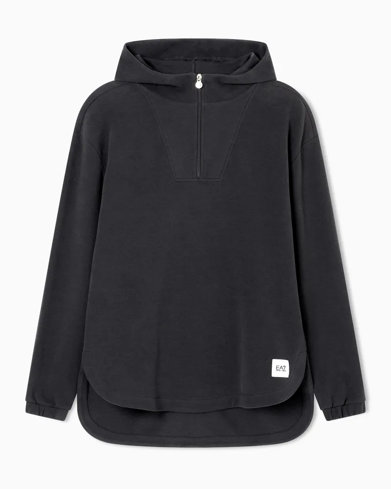 EA7 Sporty Forever Sweatshirt mit Kapuze aus Baumwollgemisch Grau