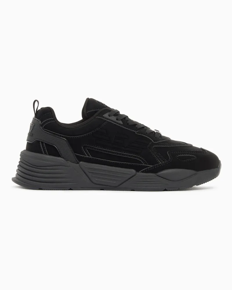 EA7 Sneaker Ace Runner Special mit Schnürung und Gummisohle Schwarz