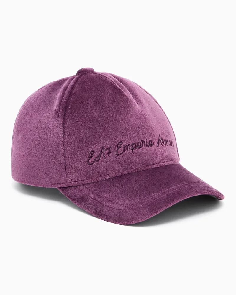 EA7 Athletic Velour Baseballcap Burgunderrot