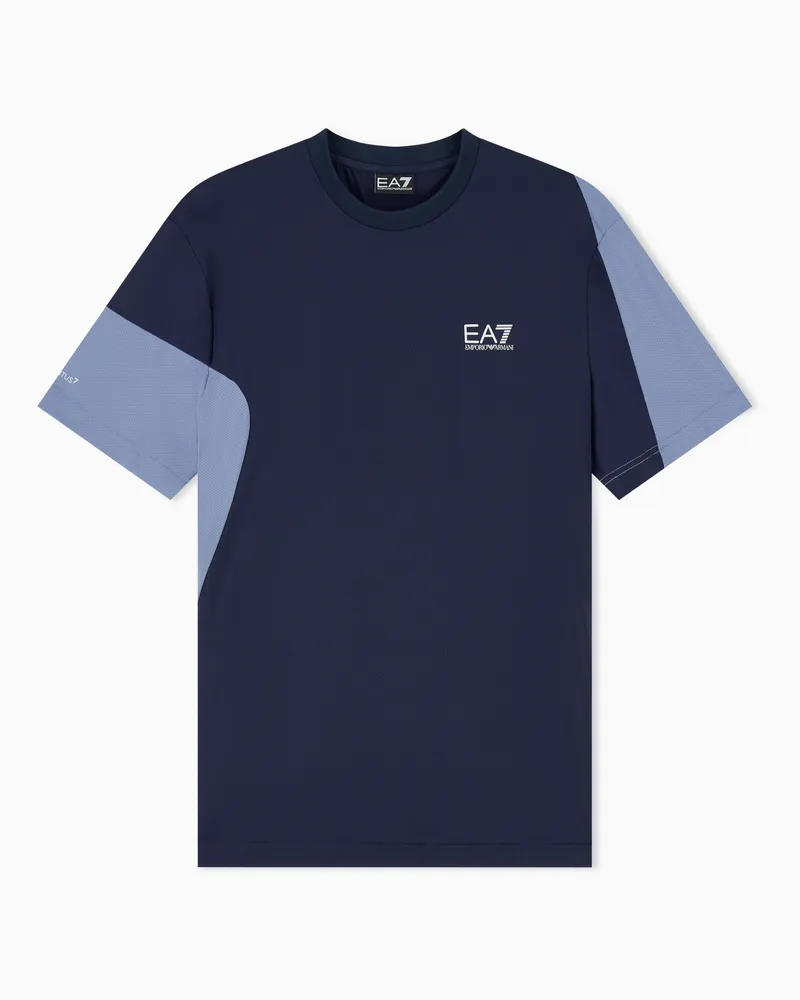 EA7 T-Shirt Tennis Pro im Regular Fit aus Polyamidjersey Marineblau