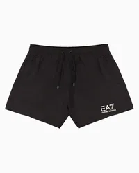 EA7 Badeboxershorts mit Logo Schwarz