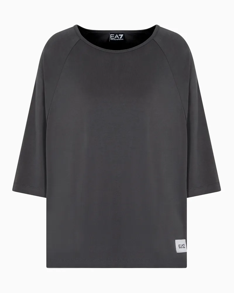 EA7 Sporty Forever T-Shirt mit Rundhalsausschnitt aus Modalgemisch Grau