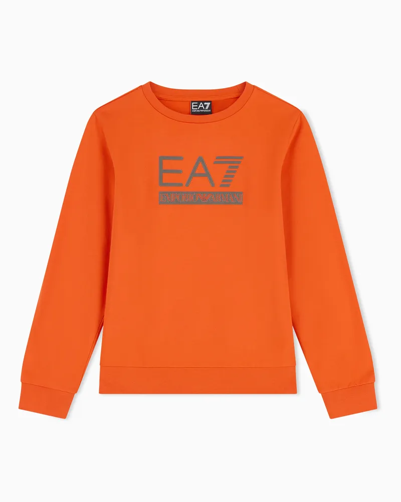 EA7 Sweatshirt Visibility Boy aus Baumwolljersey im Regular Fit Rot