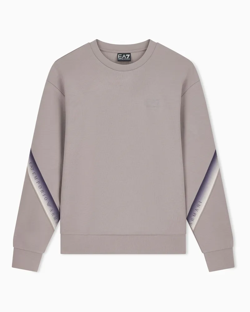 EA7 Sweatshirt Natural Ventus 7 Regular Passform Baumwolle Grau