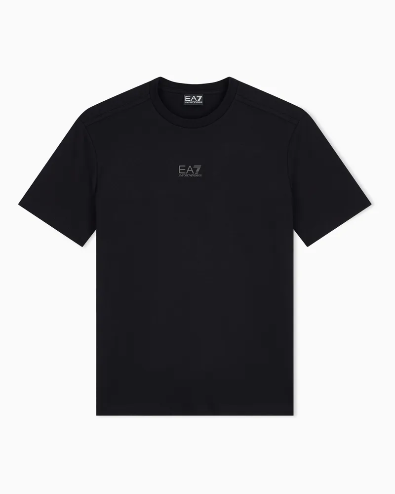 EA7 T-Shirt Natural Ventus 7 aus Jersey Schwarz
