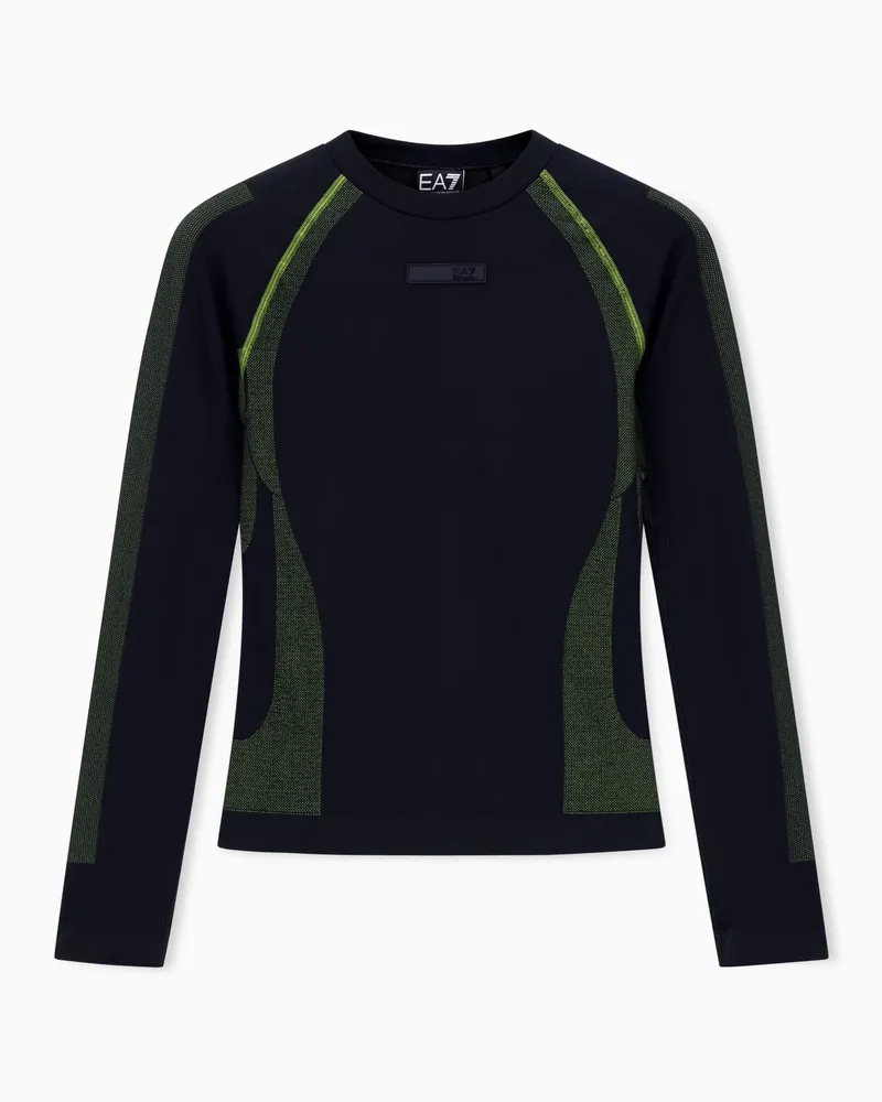 EA7 Langarmshirt aus VENTUS7-Funktionsgewebe Schwarz