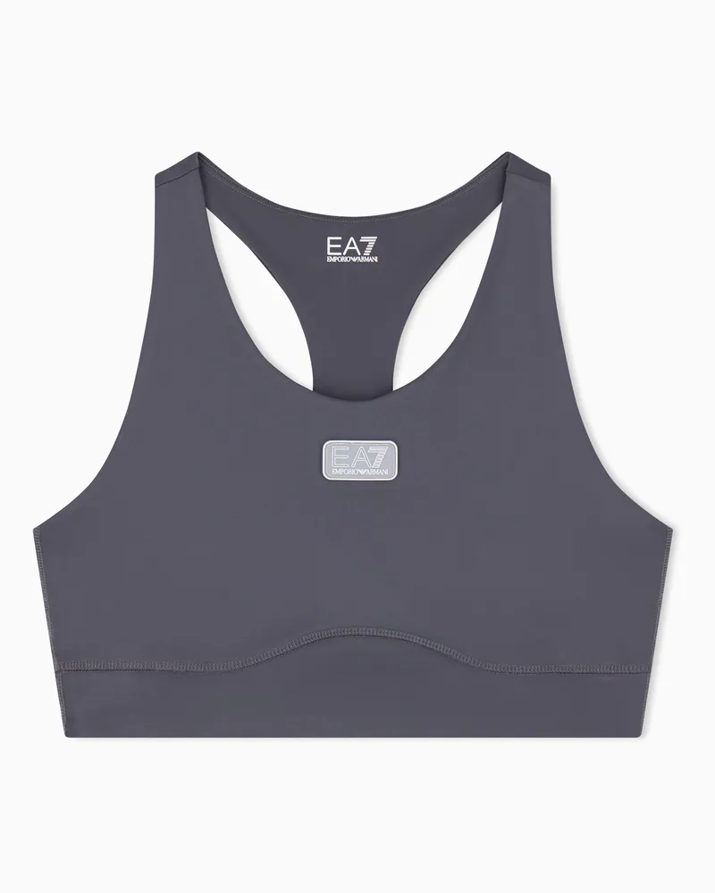 EA7 Sport-BH Vigor7 Lab aus Funktionsmaterial mit Ringerücken Braun