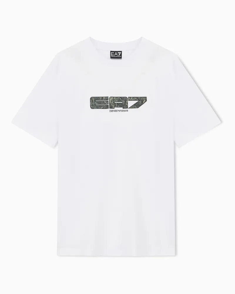 EA7 T-Shirt Graphic Series im Regular Fit aus Baumwolljersey Weiß