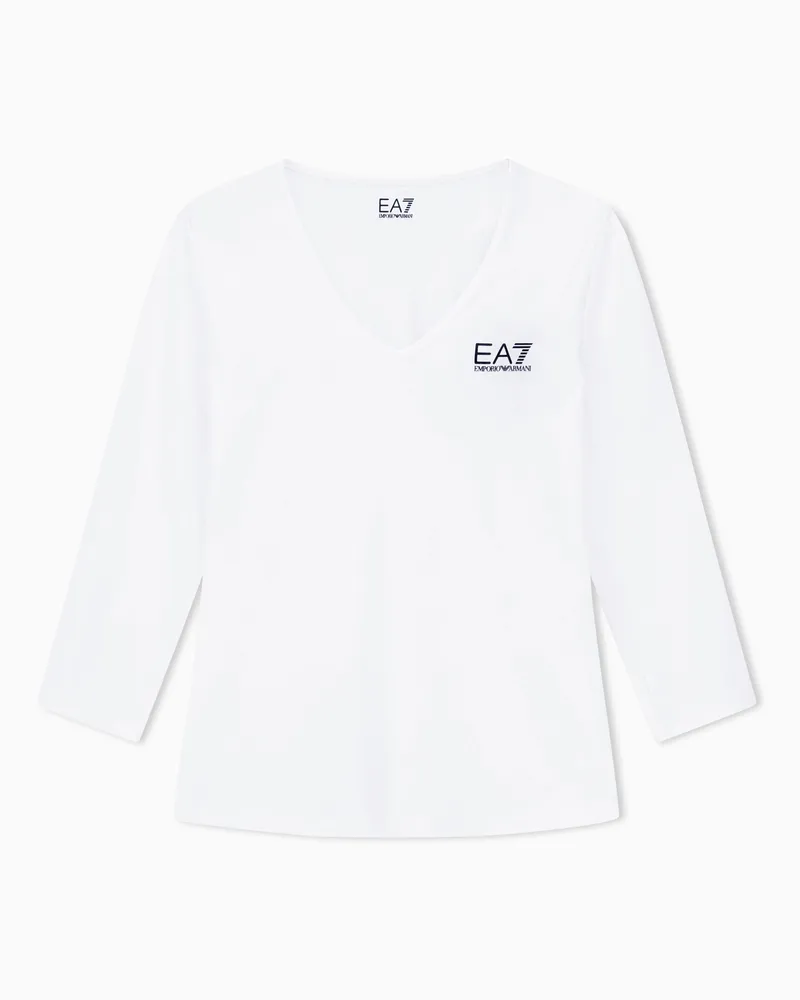 EA7 Tennis Pro Langarmshirt aus VENTUS7-Funktionsgewebe Weiß
